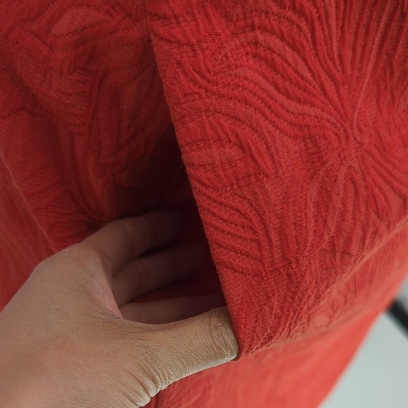 01172 Jones Studio Floral Quilted A Line Dress Orange size 14W preppy spring - Picture 4 of 8